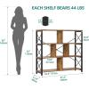 imageYITAHOME 4 Tier Bookshelf Free Standing Cube Bookcases and Bookshelves Industrial Furniture Wide Display Cabinet Open Storage Book Shelf for Living Room Bedroom Home Office Rustic Brown