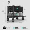 imageYITAHOME 400L Double Decker Collapsible Foldable Wagon 450Lbs Heavy Duty Wagon Cart 47 Extra Long Utility Wagon with Big Wheels and Pull Cord for Sports Shopping Camping  BlackDouble layer
