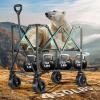 imageYITAHOME 400L Double Decker Collapsible Foldable Wagon 450Lbs Heavy Duty Wagon Cart 47 Extra Long Utility Wagon with Big Wheels and Pull Cord for Sports Shopping Camping  BlackDouble layer