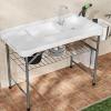 imageYITAHOME 42quot Fish Cleaning Table with Deep Sinks Portable Fish Cleaning Table wMultiple Upgraded Accessories Folding Fish Cleaning Table for Outdoor Picnic Fishing White