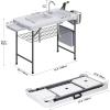imageYITAHOME 42quot Fish Cleaning Table with Deep Sinks Portable Fish Cleaning Table wMultiple Upgraded Accessories Folding Fish Cleaning Table for Outdoor Picnic Fishing White