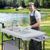 imageYITAHOME 42quot Fish Cleaning Table with Deep Sinks Portable Fish Cleaning Table wMultiple Upgraded Accessories Folding Fish Cleaning Table for Outdoor Picnic Fishing White