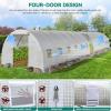 imageYITAHOME 44x10x7ft Greenhouse Extra Large Heavy Duty 4 Zipper Doors Outdoor Greenhouses 24 Windows Walk in Tunnel Green House Plant Gardening Upgraded Galvanized Steel Frame for Garden White