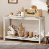 imageYITAHOME 48quot Patio Bar Table Entry Console Table 2Shelf HIPS Indoor Outdoor Height Table Multifunctional Buffet Storage Organizer with Adjustable Feet GrayGrey