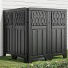 imageYITAHOME 48quot W X 48quot H Air Conditioner Fence Privacy Screen Outdoor Trash Can Enclosure with Metal Stakes Vinyl Pool Equipment Enclosure 2 PanelsBlack