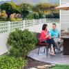 imageYITAHOME 48quot W X 48quot H Air Conditioner Fence Privacy Screen Outdoor Trash Can Enclosure with Metal Stakes Vinyl Pool Equipment Enclosure 2 PanelsWhite