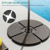 imageYITAHOME 4Pcs 110LB Capacity Patio Umbrella Base Heavy Duty Market Table Umbrella Stand Water or Stand Easy Filled Outdoor Round Base Refillable HighDensity HDPE for Lawn Deck or Pool Black