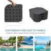 imageYITAHOME 4Pcs 123LB Capacity Patio Umbrella Base Heavy Duty Market Table Umbrella Stand Water or Stand Easy Filled Outdoor Square Base Refillable HighDensity HDPE for Lawn Deck or Pool Black