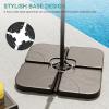 imageYITAHOME 4Pcs 123LB Capacity Patio Umbrella Base Heavy Duty Market Table Umbrella Stand Water or Stand Easy Filled Outdoor Square Base Refillable HighDensity HDPE for Lawn Deck or Pool Black