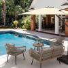 imageYITAHOME 4Piece Wicker Patio Furniture Set All Weather PE Rattan Conversation Set Sectional Sofa with Soft Cushions ampamp Side Table Porch Furniture for Deck Balcony Backyard  BeigeGrey