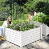imageYITAHOME 4x4x2 FT Plastic Raised Garden Bed Kit Large Outdoor Above Ground Planter Box with Growth Grid for Plants Vegetables and Flowers Easy Installation White