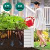 imageYITAHOME 4x4x2 FT Plastic Raised Garden Bed Kit Large Outdoor Above Ground Planter Box with Growth Grid for Plants Vegetables and Flowers Easy Installation White
