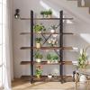imageYITAHOME 5 Tier Bookcase Artsy Modern Bookshelf Book Rack Storage Rack Shelves in Living RoomHomeOffice Books Holder Organizer for BooksMovies  Rustic BrownRustic Brown