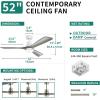 imageYITAHOME 52 Inch Low Profile Ceiling Fan with Lights Remote and Wall Control 3 Wood Blade Flush Mount Fan with Quiet Reversible DC Motor 3 Colors Adjustment for Home White ampamp WalnutGrey Blades