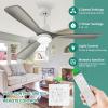 imageYITAHOME 52 Inch Low Profile Ceiling Fan with Lights Remote and Wall Control 3 Wood Blade Flush Mount Fan with Quiet Reversible DC Motor 3 Colors Adjustment for Home White ampamp WalnutGrey Blades