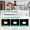 imageYITAHOME 52 Inch Low Profile Ceiling Fan with Lights Remote and Wall Control 3 Wood Blade Flush Mount Fan with Quiet Reversible DC Motor 3 Colors Adjustment for Home White ampamp WalnutWalnut Blades Black Body