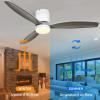 imageYITAHOME 52 Inch Low Profile Ceiling Fan with Lights Remote and Wall Control 3 Wood Blade Flush Mount Fan with Quiet Reversible DC Motor 3 Colors Adjustment for Home White ampamp WalnutGrey Blades