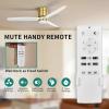 imageYITAHOME 52 Inch Low Profile Ceiling Fan with Lights Remote and Wall Control 3 Wood Blade Flush Mount Fan with Quiet Reversible DC Motor 3 Colors Adjustment for Home White ampamp WalnutWhite Gold