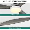 imageYITAHOME 52 Inch Low Profile Ceiling Fan with Lights Remote and Wall Control 3 Wood Blade Flush Mount Fan with Quiet Reversible DC Motor 3 Colors Adjustment for Home White ampamp WalnutGrey Blades