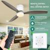 imageYITAHOME 52 Inch Low Profile Ceiling Fan with Lights Remote and Wall Control 3 Wood Blade Flush Mount Fan with Quiet Reversible DC Motor 3 Colors Adjustment for Home White ampamp WalnutGrey Blades