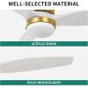 imageYITAHOME 52 Inch Low Profile Ceiling Fan with Lights Remote and Wall Control 3 Wood Blade Flush Mount Fan with Quiet Reversible DC Motor 3 Colors Adjustment for Home White ampamp WalnutWhite Gold