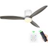 imageYITAHOME 52 Inch Low Profile Ceiling Fan with Lights Remote and Wall Control 3 Wood Blade Flush Mount Fan with Quiet Reversible DC Motor 3 Colors Adjustment for Home White ampamp WalnutGrey Blades