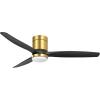 imageYITAHOME 52 Inch Low Profile Ceiling Fan with Lights Remote and Wall Control 3 Wood Blade Flush Mount Fan with Quiet Reversible DC Motor 3 Colors Adjustment for Home White ampamp WalnutBlack Gold