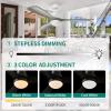 imageYITAHOME 52 Inch Low Profile Ceiling Fan with Lights Remote and Wall Control 3 Wood Blade Flush Mount Fan with Quiet Reversible DC Motor 3 Colors Adjustment for Home White ampamp WalnutGrey Blades