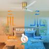 imageYITAHOME 52 Inch Low Profile Ceiling Fan with Lights Remote and Wall Control 3 Wood Blade Flush Mount Fan with Quiet Reversible DC Motor 3 Colors Adjustment for Home White ampamp WalnutWhite Gold