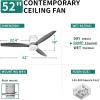 imageYITAHOME 52 Inch Low Profile Ceiling Fan with Lights Remote and Wall Control 3 Wood Blade Flush Mount Fan with Quiet Reversible DC Motor 3 Colors Adjustment for Home White ampamp WalnutGrey Blades