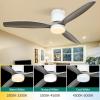imageYITAHOME 52 Inch Low Profile Ceiling Fan with Lights Remote and Wall Control 3 Wood Blade Flush Mount Fan with Quiet Reversible DC Motor 3 Colors Adjustment for Home White ampamp WalnutGrey Blades