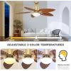 imageYITAHOME 52 inch Ceiling Fans with Lights Tropical Ceiling Fans with Lights and Remote TriColor LED Reversible 6Speed wQuiet DC Motor Timing Functions for Living Room Dining Room BedroomYellow Brown