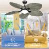 imageYITAHOME 52 inch Ceiling Fans with Lights Tropical Ceiling Fans with Lights and Remote TriColor LED Reversible 6Speed wQuiet DC Motor Timing Functions for Living Room Dining Room BedroomGrayGreen