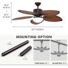 imageYITAHOME 52 inch Ceiling Fans with Lights Tropical Ceiling Fans with Lights and Remote TriColor LED Reversible 6Speed wQuiet DC Motor Timing Functions for Living Room Dining Room BedroomChocolate Brown