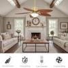 imageYITAHOME 52 inch Ceiling Fans with Lights Tropical Ceiling Fans with Lights and Remote TriColor LED Reversible 6Speed wQuiet DC Motor Timing Functions for Living Room Dining Room BedroomYellow Brown