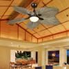 imageYITAHOME 52 inch Ceiling Fans with Lights Tropical Ceiling Fans with Lights and Remote TriColor LED Reversible 6Speed wQuiet DC Motor Timing Functions for Living Room Dining Room BedroomGrayGreen