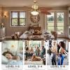 imageYITAHOME 52 inch Ceiling Fans with Lights Tropical Ceiling Fans with Lights and Remote TriColor LED Reversible 6Speed wQuiet DC Motor Timing Functions for Living Room Dining Room BedroomYellow Brown