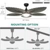 imageYITAHOME 52 inch Ceiling Fans with Lights Tropical Ceiling Fans with Lights and Remote TriColor LED Reversible 6Speed wQuiet DC Motor Timing Functions for Living Room Dining Room BedroomGrayGreen
