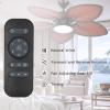 imageYITAHOME 52 inch Ceiling Fans with Lights Tropical Ceiling Fans with Lights and Remote TriColor LED Reversible 6Speed wQuiet DC Motor Timing Functions for Living Room Dining Room BedroomCoffee Brown