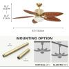 imageYITAHOME 52 inch Ceiling Fans with Lights Tropical Ceiling Fans with Lights and Remote TriColor LED Reversible 6Speed wQuiet DC Motor Timing Functions for Living Room Dining Room BedroomYellow Brown