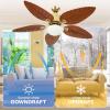 imageYITAHOME 52 inch Ceiling Fans with Lights Tropical Ceiling Fans with Lights and Remote TriColor LED Reversible 6Speed wQuiet DC Motor Timing Functions for Living Room Dining Room BedroomYellow Brown