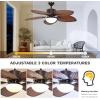 imageYITAHOME 52 inch Ceiling Fans with Lights Tropical Ceiling Fans with Lights and Remote TriColor LED Reversible 6Speed wQuiet DC Motor Timing Functions for Living Room Dining Room BedroomChocolate Brown