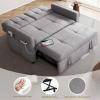 imageYITAHOME 55quot Convertible Sofa Bed 3in1 Sleeper Sofa with PullOut Bed CatScratchProof Futon Couch with 5Levels Reclining Backrest USB and Side Pocket Modern Loveseat for Living Room BeigeLight Grey Usb