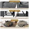 imageYITAHOME 55quot Convertible Sofa Bed 3in1 Sleeper Sofa with PullOut Bed CatScratchProof Futon Couch with 5Levels Reclining Backrest USB and Side Pocket Modern Loveseat for Living Room BeigeGrey