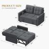 imageYITAHOME 55quot Convertible Sofa Bed 3in1 Sleeper Sofa with PullOut Bed CatScratchProof Futon Couch with 5Levels Reclining Backrest USB and Side Pocket Modern Loveseat for Living Room BeigeGrey