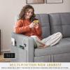 imageYITAHOME 55quot Convertible Sofa Bed 3in1 Sleeper Sofa with PullOut Bed CatScratchProof Futon Couch with 5Levels Reclining Backrest USB and Side Pocket Modern Loveseat for Living Room BeigeLight Grey Usb