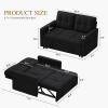 imageYITAHOME 55quot Convertible Sofa Bed 3in1 Sleeper Sofa with PullOut Bed CatScratchProof Futon Couch with 5Levels Reclining Backrest USB and Side Pocket Modern Loveseat for Living Room BeigeBlack
