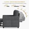 imageYITAHOME 55quot Convertible Sofa Bed 3in1 Sleeper Sofa with PullOut Bed CatScratchProof Futon Couch with 5Levels Reclining Backrest USB and Side Pocket Modern Loveseat for Living Room BeigeGrey