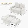 imageYITAHOME 55quot Convertible Sofa Bed 3in1 Sleeper Sofa with PullOut Bed CatScratchProof Futon Couch with 5Levels Reclining Backrest USB and Side Pocket Modern Loveseat for Living Room BeigeBeige