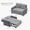 imageYITAHOME 55quot Convertible Sofa Bed 3in1 Sleeper Sofa with PullOut Bed CatScratchProof Futon Couch with 5Levels Reclining Backrest USB and Side Pocket Modern Loveseat for Living Room BeigeLight Grey Usb